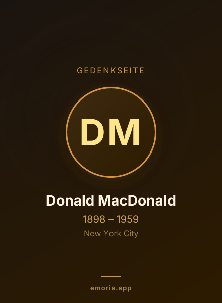 Gedenkportrait von Donald MacDonald