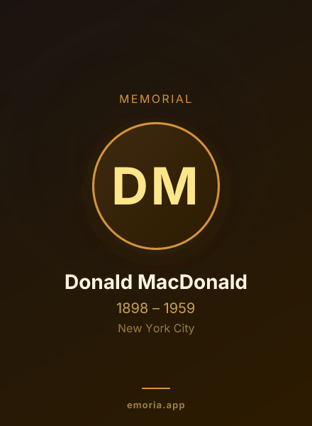 Memorial portrait of Donald MacDonald