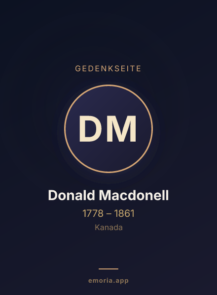 Gedenkportrait von Donald Macdonell