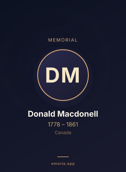 Memorial portrait of Donald Macdonell