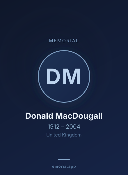Memorial portrait of Donald MacDougall