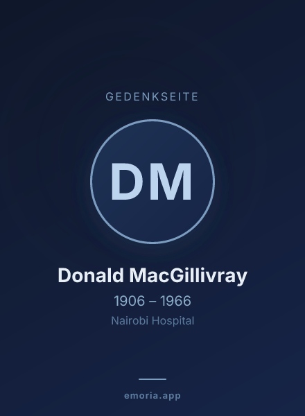 Gedenkportrait von Donald MacGillivray