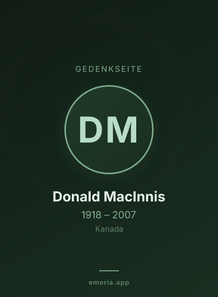 Gedenkportrait von Donald MacInnis