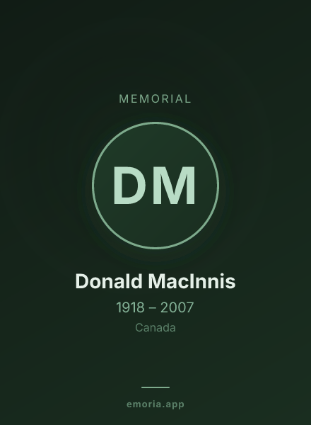 Memorial portrait of Donald MacInnis