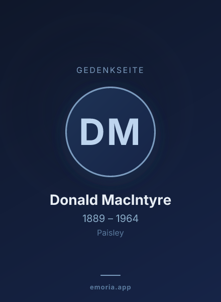 Gedenkportrait von Donald MacIntyre
