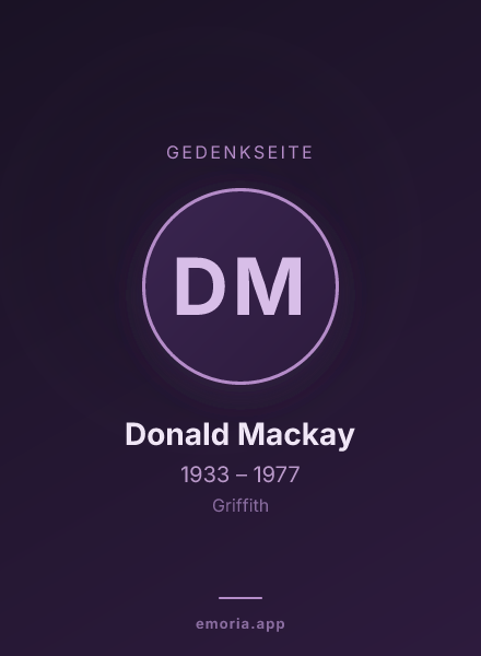 Gedenkportrait von Donald Mackay