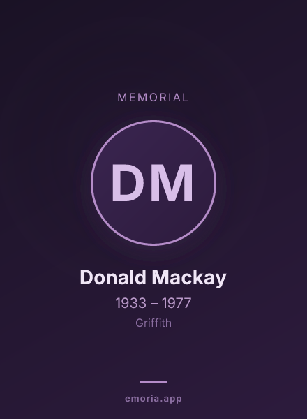 Memorial portrait of Donald Mackay