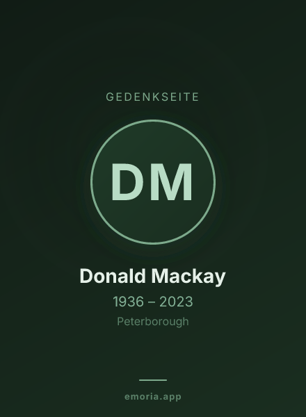 Gedenkportrait von Donald Mackay