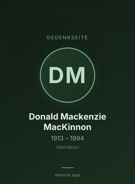 Gedenkportrait von Donald Mackenzie MacKinnon