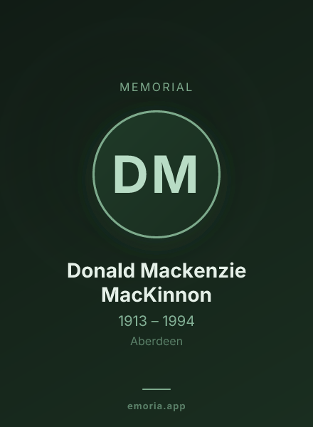 Memorial portrait of Donald Mackenzie MacKinnon