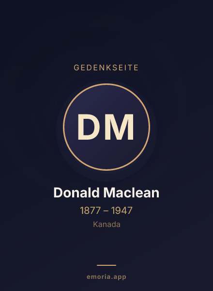 Gedenkportrait von Donald Maclean