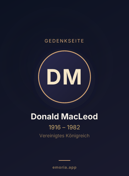 Gedenkportrait von Donald MacLeod