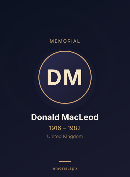 Memorial portrait of Donald MacLeod