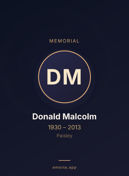 Memorial portrait of Donald Malcolm