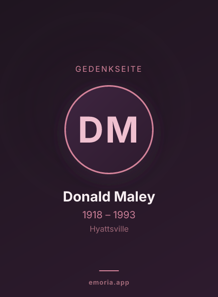 Gedenkportrait von Donald Maley