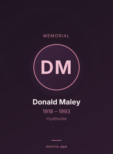 Memorial portrait of Donald Maley