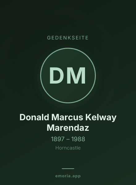Gedenkportrait von Donald Marcus Kelway Marendaz