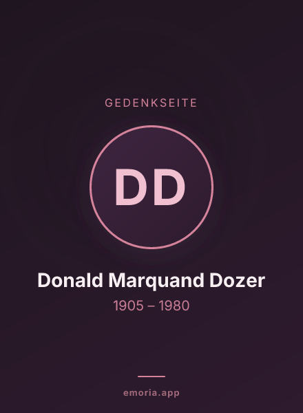 Gedenkportrait von Donald Marquand Dozer
