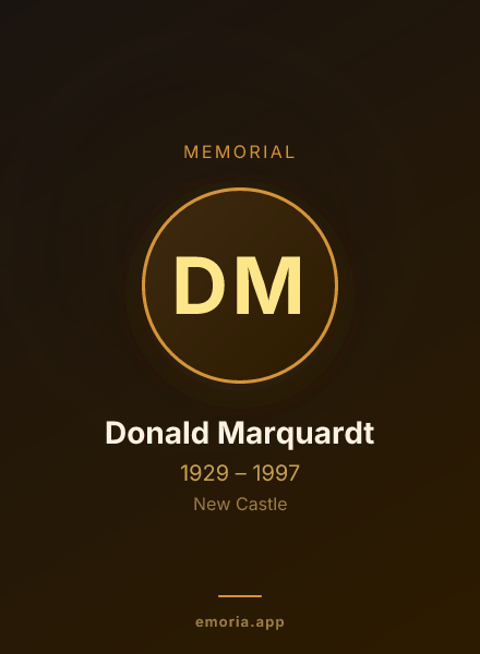 Memorial portrait of Donald Marquardt