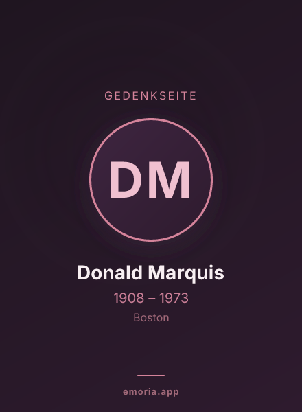Gedenkportrait von Donald Marquis