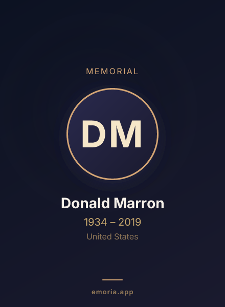 Memorial portrait of Donald Marron