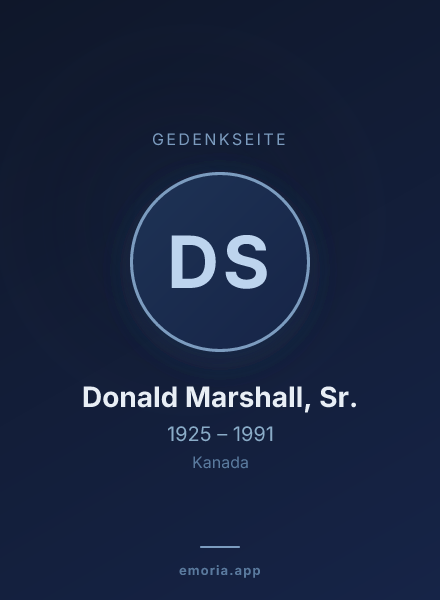 Gedenkportrait von Donald Marshall, Sr.