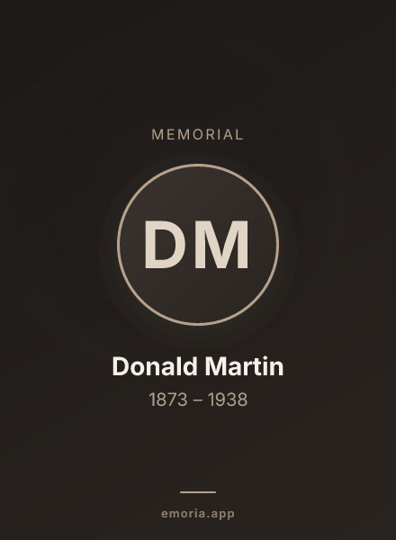 Memorial portrait of Donald Martin
