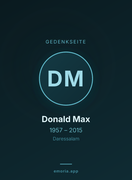 Gedenkportrait von Donald Max
