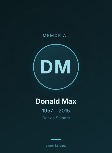 Memorial portrait of Donald Max