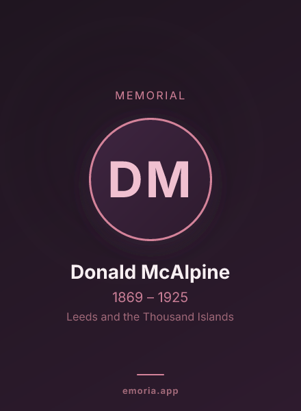 Memorial portrait of Donald McAlpine