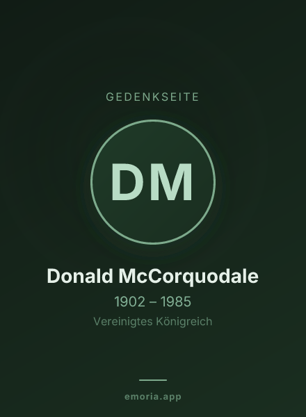 Gedenkportrait von Donald McCorquodale