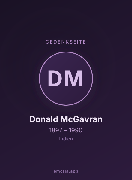 Gedenkportrait von Donald McGavran