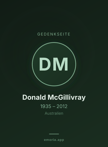 Gedenkportrait von Donald McGillivray