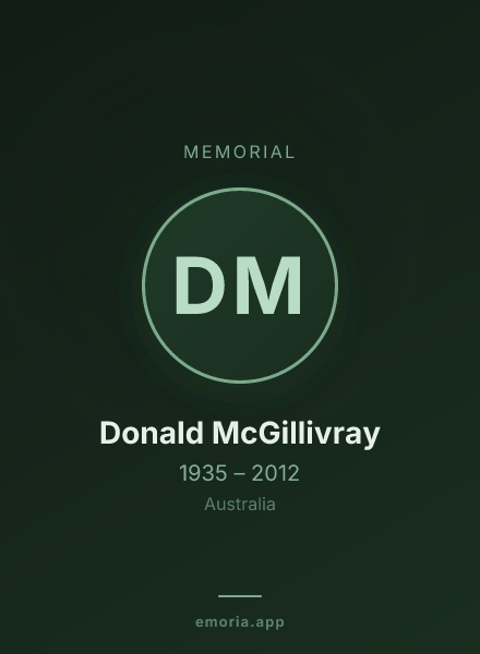 Memorial portrait of Donald McGillivray