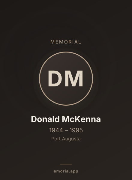 Memorial portrait of Donald McKenna