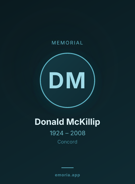 Memorial portrait of Donald McKillip