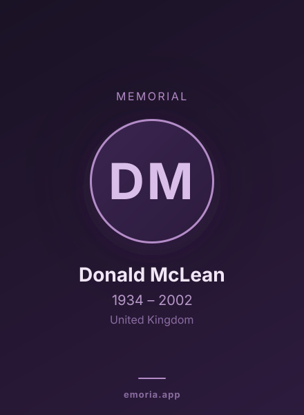Memorial portrait of Donald McLean