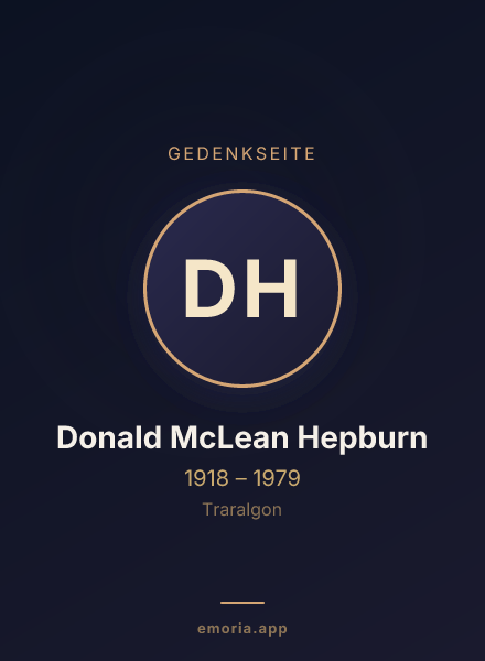 Gedenkportrait von Donald McLean Hepburn