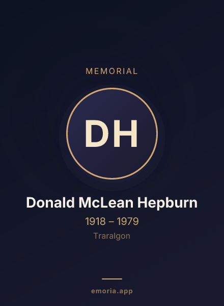 Memorial portrait of Donald McLean Hepburn