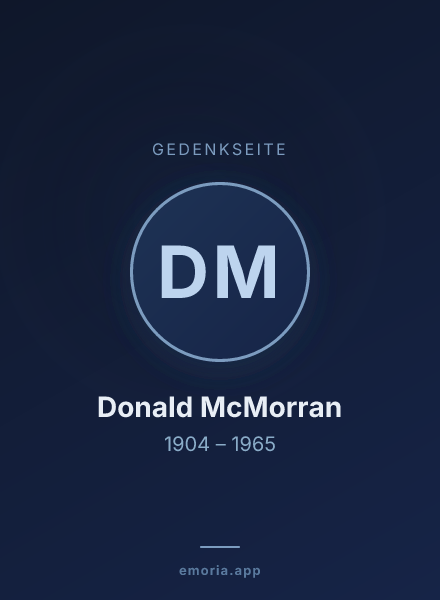 Gedenkportrait von Donald McMorran