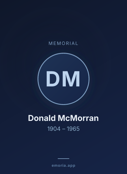 Memorial portrait of Donald McMorran