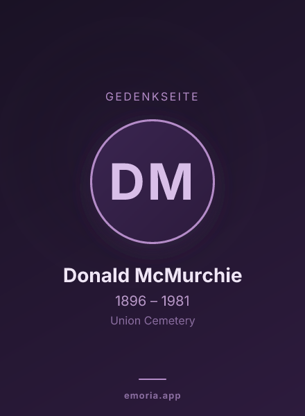 Gedenkportrait von Donald McMurchie