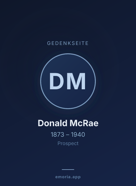 Gedenkportrait von Donald McRae