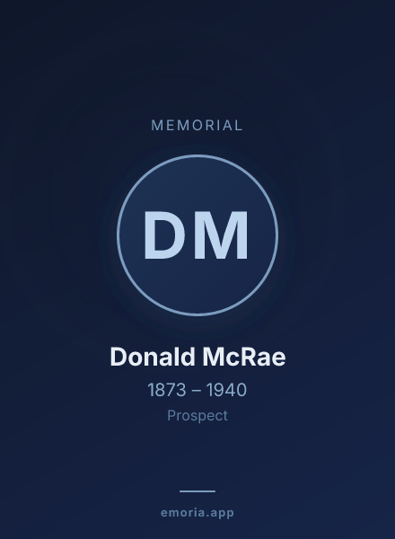 Memorial portrait of Donald McRae