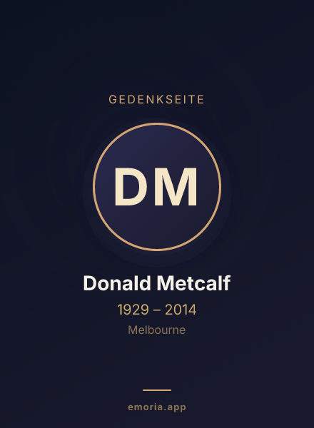 Gedenkportrait von Donald Metcalf