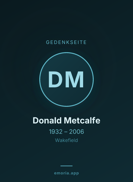 Gedenkportrait von Donald Metcalfe