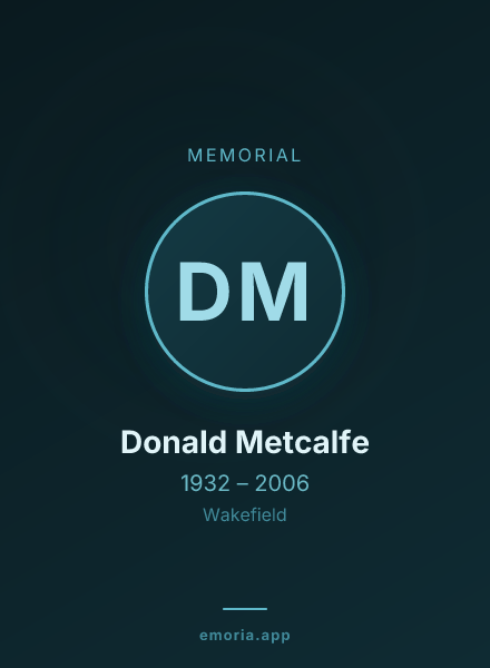 Memorial portrait of Donald Metcalfe