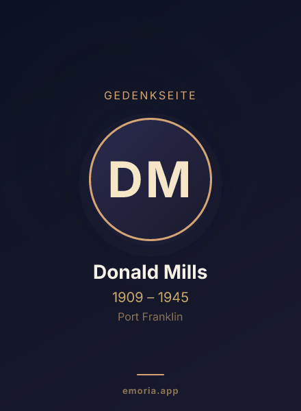 Gedenkportrait von Donald Mills