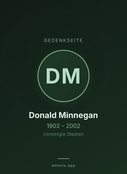 Gedenkportrait von Donald Minnegan