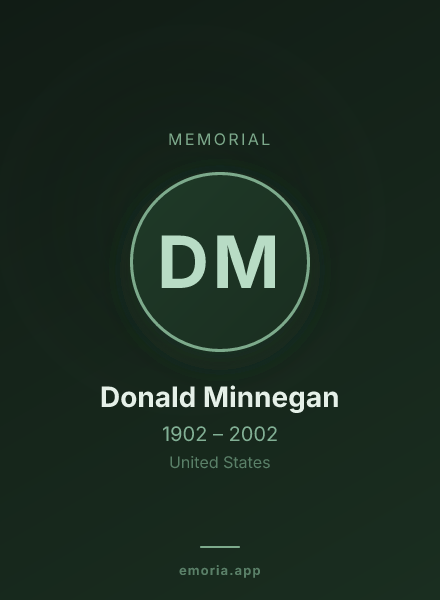 Memorial portrait of Donald Minnegan